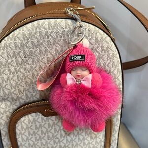 NWT sleeping, baby  Pink Fur Keychain Accessory